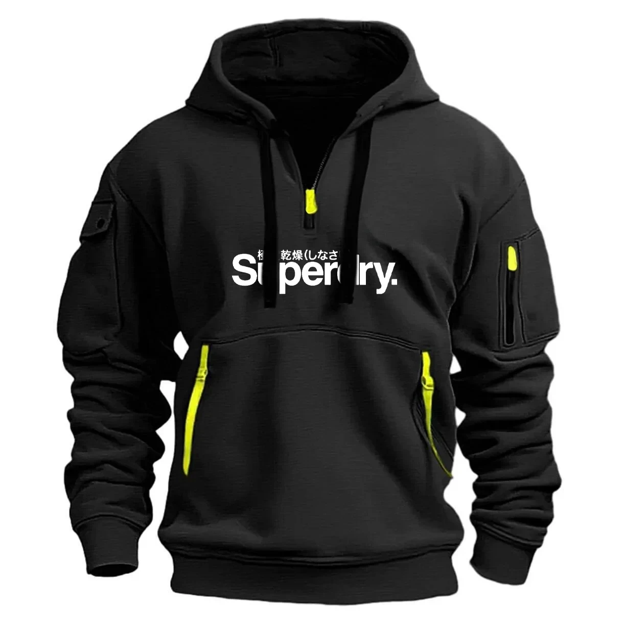 thumbnail image 1 of Moda primavera y otoño nueva ropa de marca para hombres Sudadera con capucha con múltiples bolsillos cremallera suelta casual tamaño europeo Sudadera con capucha, 1 of 5