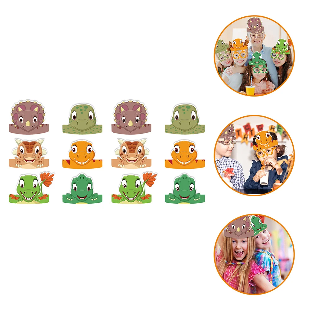 

Dinosaur Birthday Hat Kids For Children Paper Hats Party Headwear Holiday Favors Band