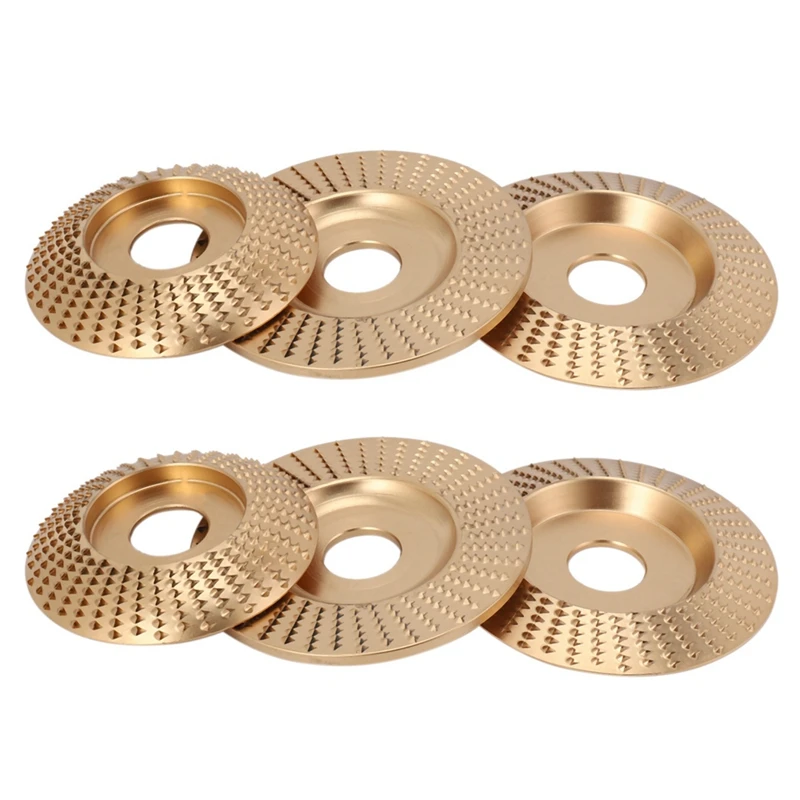 

6Pcs Wood Grinding Wheel Rotary Disc Sanding Woodworking Carving Abrasive Disc Tools For Angle Grinder Bore 22Mm