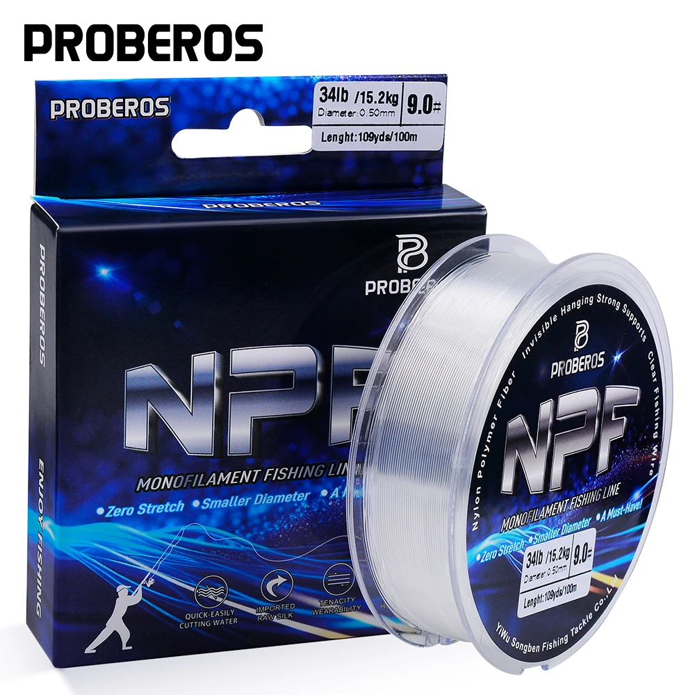 Ligne pêche japonaise PROBEROS 100m nylon tressé super résistante 4LB-36LB carpe truite