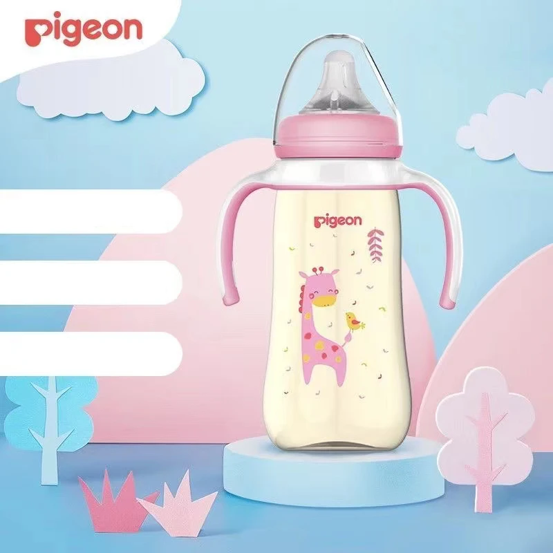 손잡이가 있는 비둘기 병 자연 단단한 느낌 넓은 구경 PPSU 페인트, 무료 배송 병 330ml L /LL 젖꼭지 포함