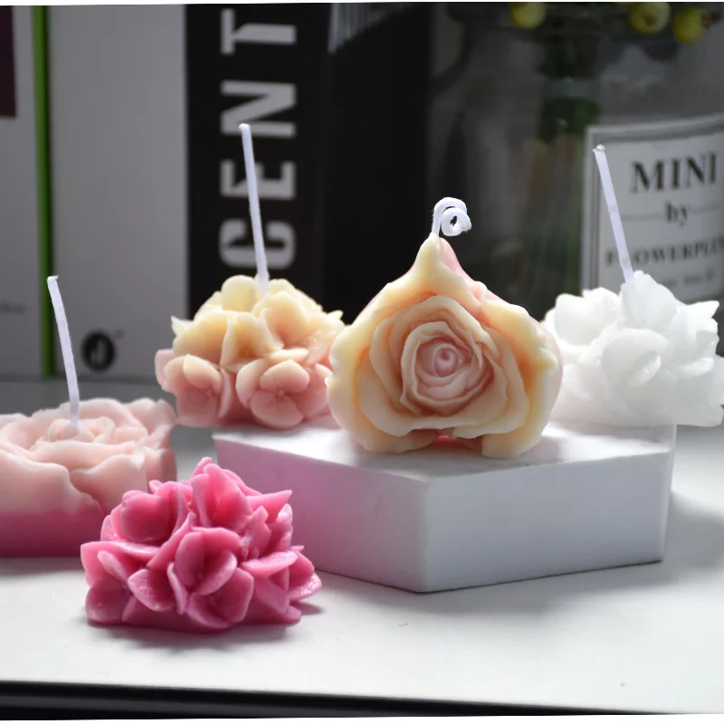 Flower Rose Candle Silicone Mold-3d Rose Candle Mold-rose Soap 