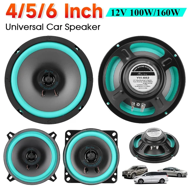 4/5/6 Inch Car Speakers 100W/160W Max Universal HiFi Coaxial Subwoofer Car Audio Music Stereo Full Range Frequency Auto Speakers 1
