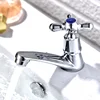 Bathroom Faucet Zinc Alloy Wash Basin Faucet Quick Open Single Cold Water Tap Cross Handle Toilet Corrosion Resistance Sink Tap 2