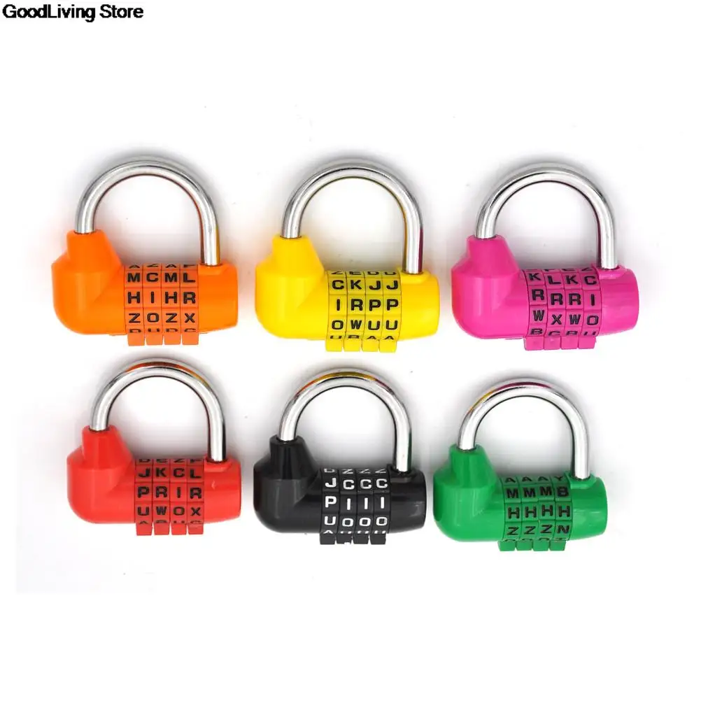 ZLinKJ 4 Dial Digit Letter Combination Travel Security Code Lock Diary Password Padlock Pink Black Yellow Green Red Orange | Обустройство