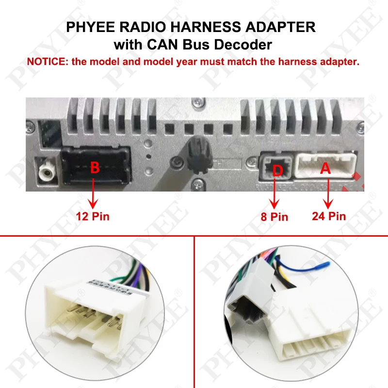 12Pin 24Pin Kablo Demeti CAN Bus Dekoder, SWC Ekran Koruma P&P