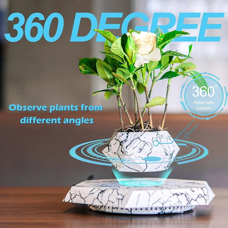 Levitating Air Bonsai Pot Rotation Flower Pot Planters Magnetic Suspension Floating Pot Potted Plant Home Without Plants 3