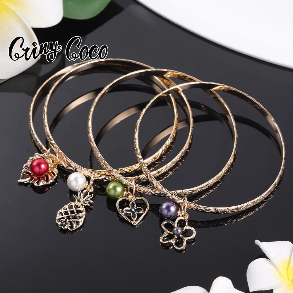 Cring Coco Hawaiian Women's Charm Bangle Female Pearl Bracelets Christmas Gift Bracelet Bangles Designer Jewelry for Women 2023