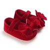 Spring And Autumn New Girl Baby Bow Anti Slip Soft Sole Princess Shoes Red New Year Christmas Bow Walking Shoes 1