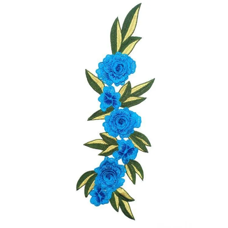 2PCS Water-soluble three-dimensional multi-layer embroidery cloth paste heavy embroidery roses DIY lace accessories