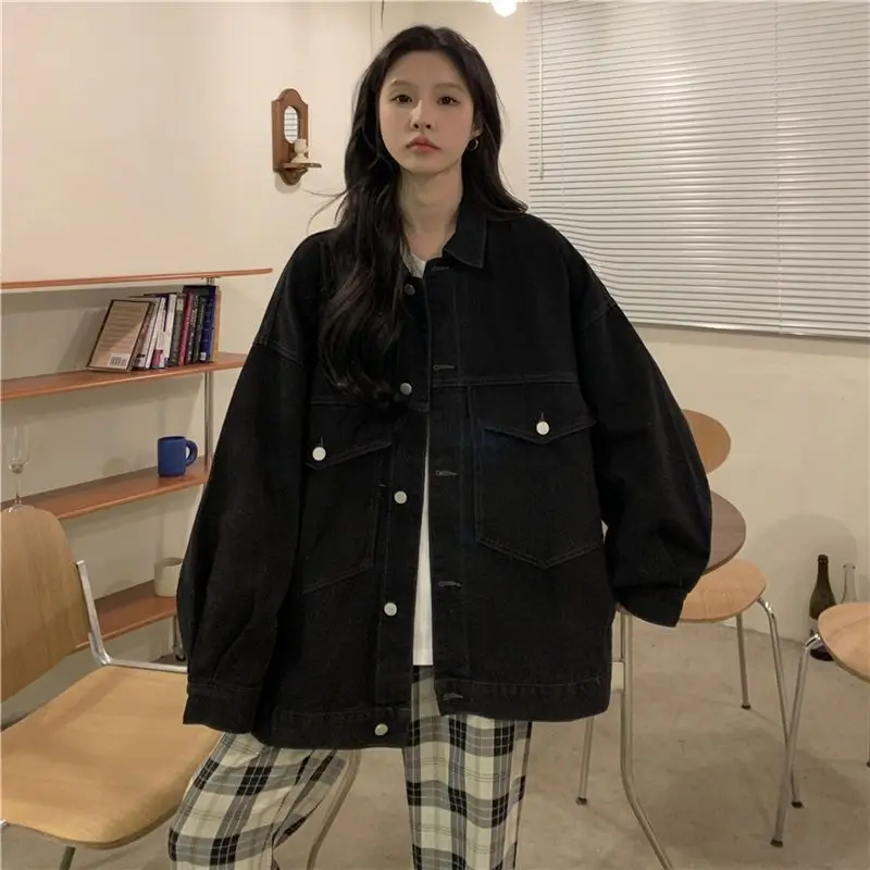 

Deeptown Jeans Jacket Women Harajuku Fashion Oversized Vintage Denim Jackets Female Korean Streetwear 2000s Aesthetic Loose Coat