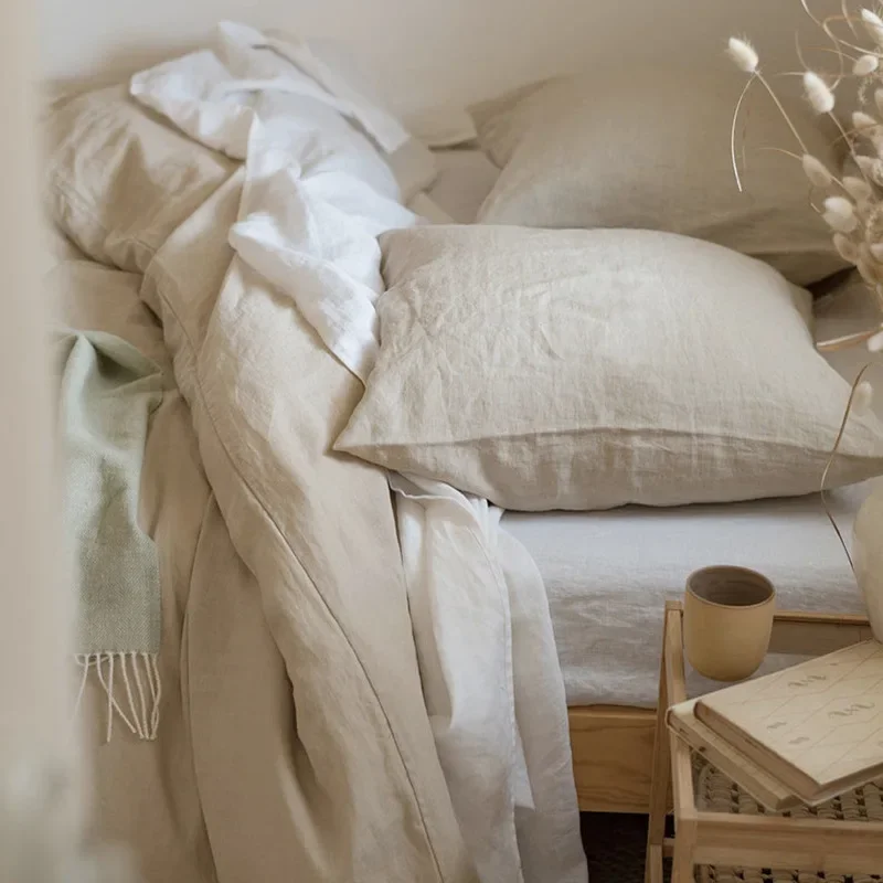 Solid Color 100% czysty len rzuć poszewka na poduszkę Euro Sham na łóżko, rozmiar niestandardowy koperta poszewka dekoracyjna na poduszkę poszewka