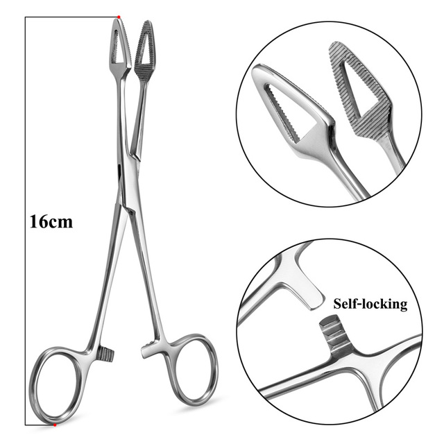 Sterile Surgical Steel Dermal Anchor Holding Tool Plier Tweezer Clamp Professional Disc Forcep Body Piercing Equipment 3-5mm