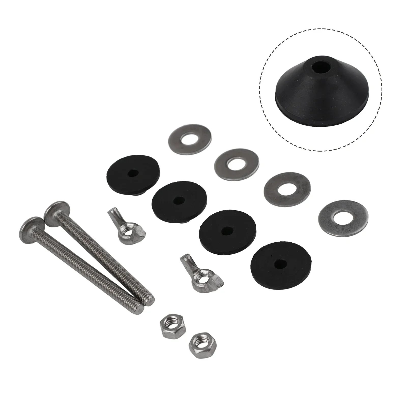 Water Tank Screws Tank Bolt Cistern Close Coupling Fixing Fitting Pan Rubber Silver Stainless Steel Home Plumbing 6