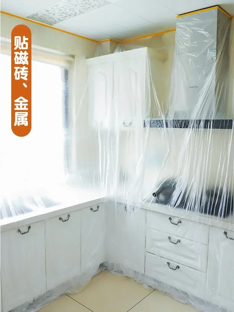 Plastic Film Dustproof Sofa Furniture Bed Traveling Outside Disposable Dust Proof Plastic Film Wall Painting Protect Cover Sheet