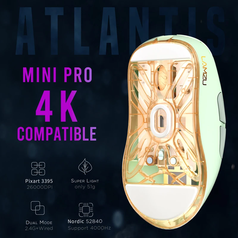 LAMZU Atlantis MINI PRO Gaming Mouse(4K Comptatible