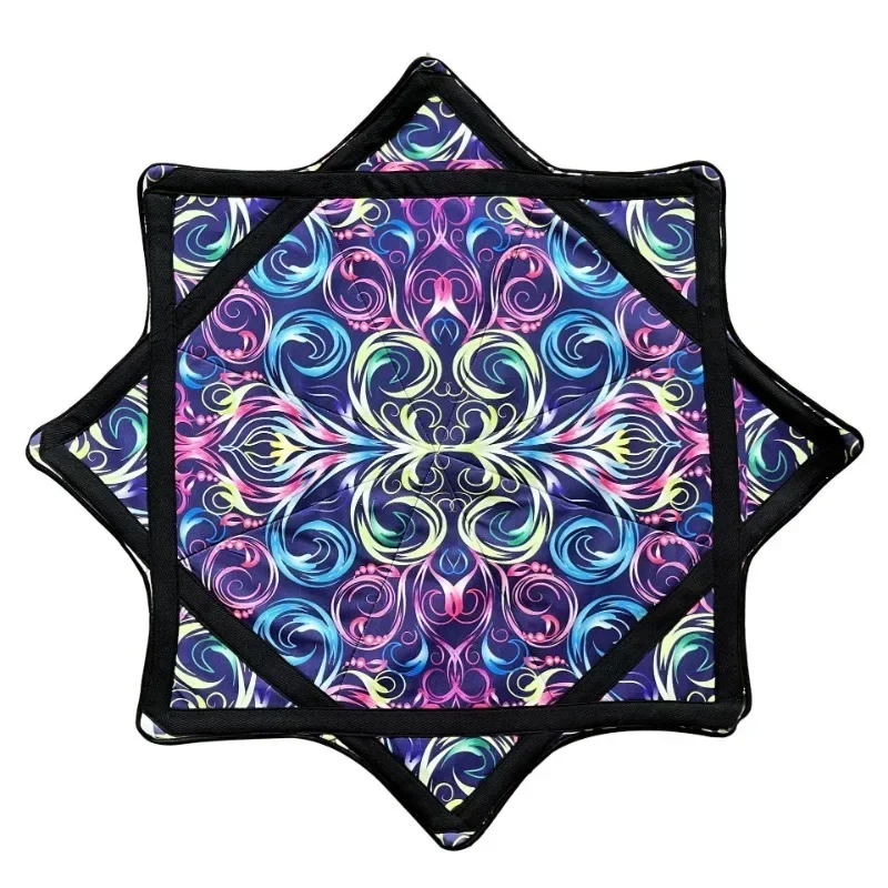 Two-sided Spinning Dance Handkerchief Swirled Lycra Octagonal Scarf Flying Handkerchief Rotating Ribbed Flyers Silk Scarf Silk Ribbon Scarf