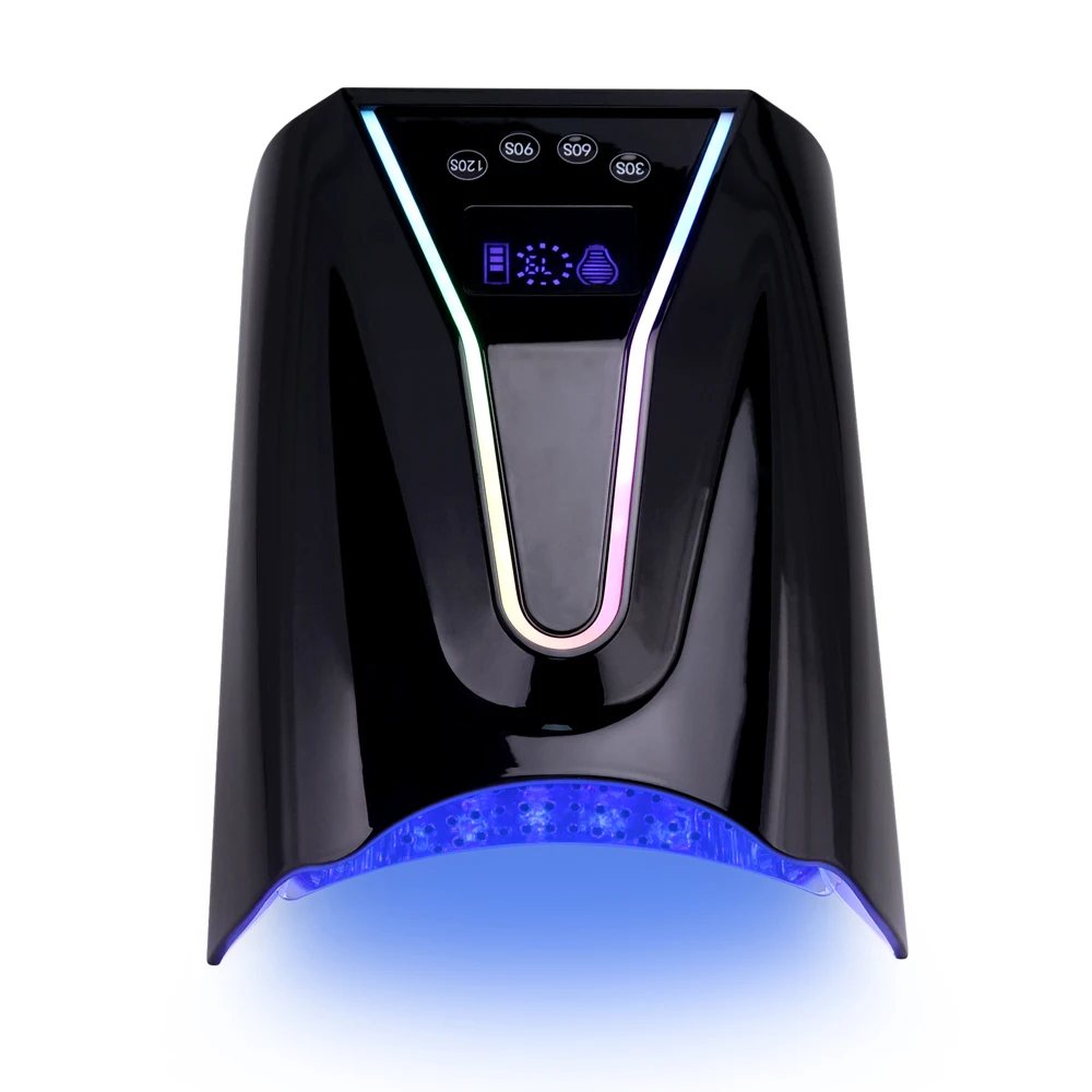 128W High Power Cordless UV LED Nail Lamp Pro Cure Rechargeable Gradient Shell Nail Dryer For Curing Polish Wireless Battery 6