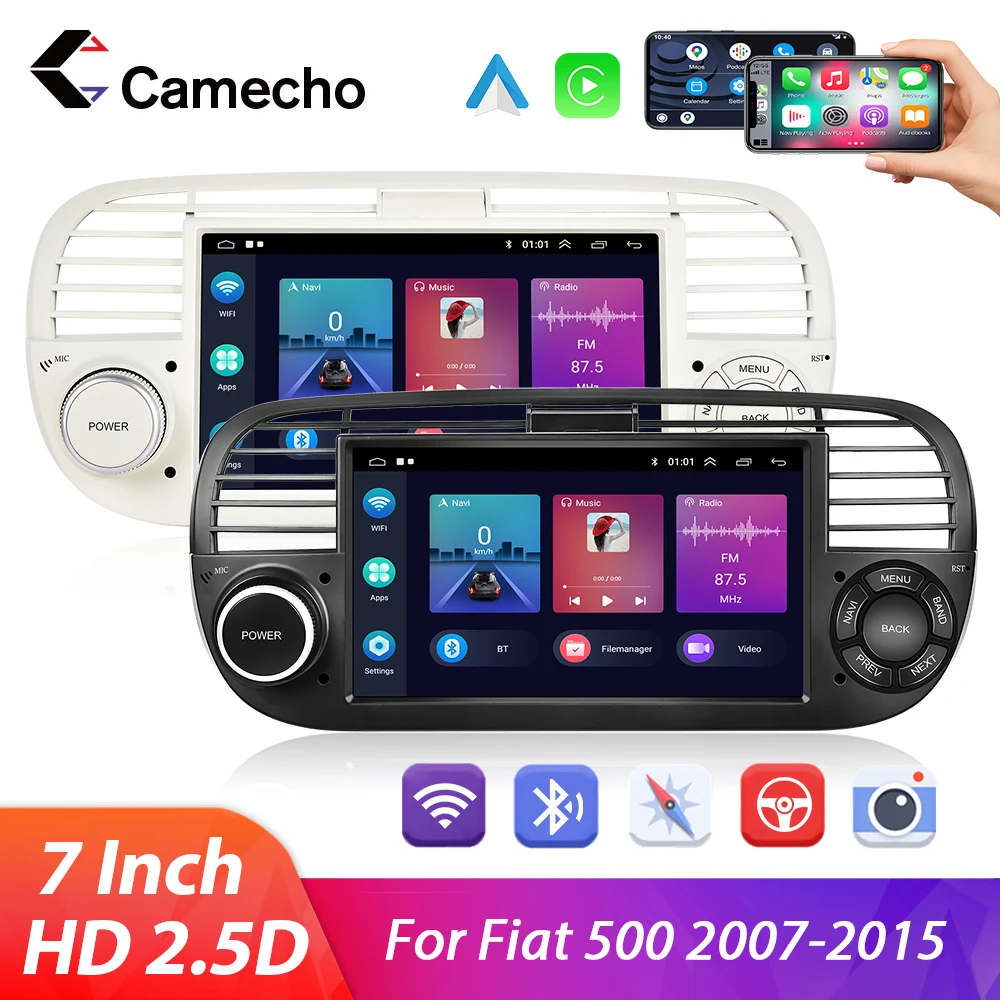 Autoradio Camecho Android 11 Per Fiat 500 Ahd Car Multimedia Player Stereo Autoaudio Navigazione Gps Dvd Video Carplay Car Audio