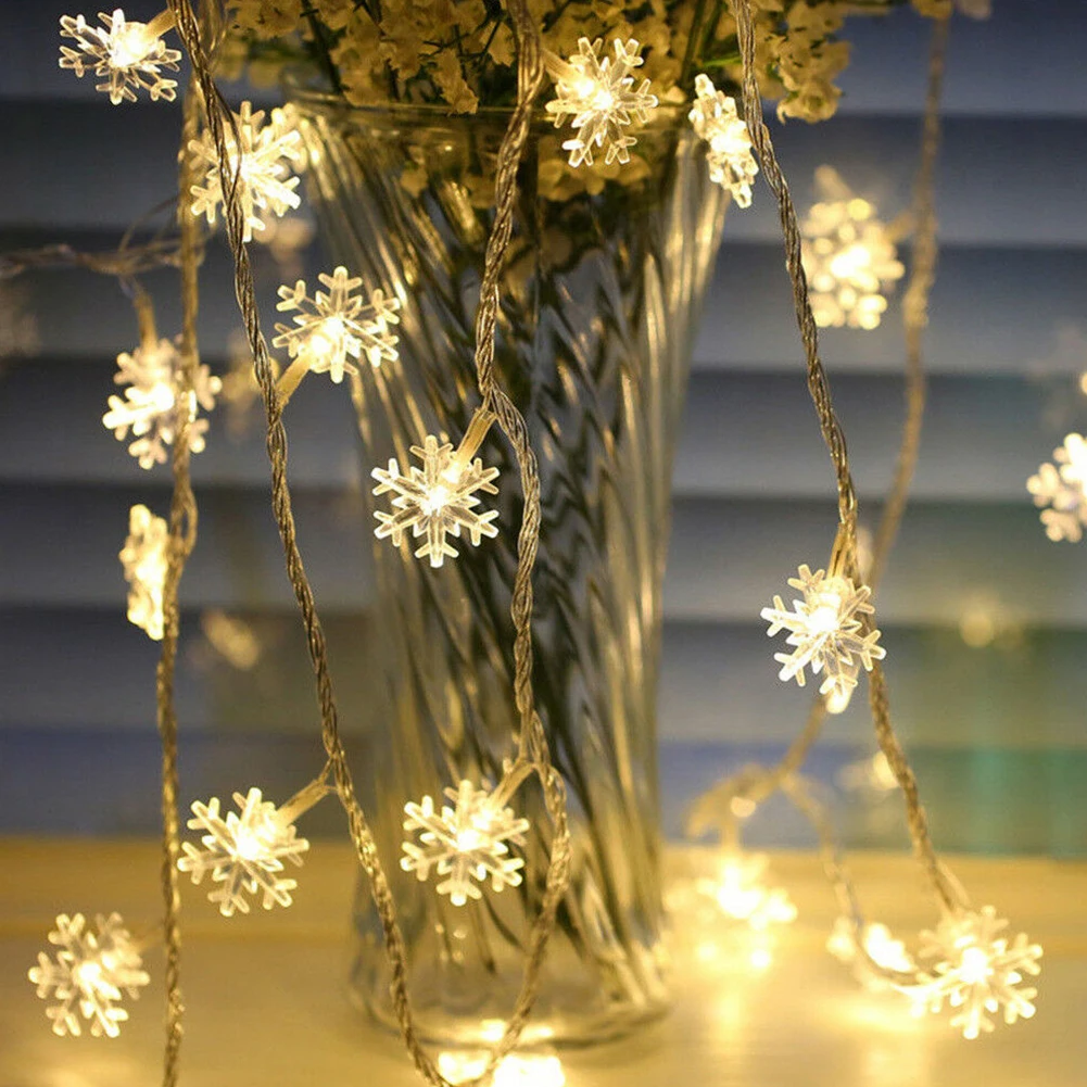 Tanie Łańcuchy świetlne 20LED, śnieżynka, gwiazda, róża, bajkowe oświetlenie LED, 3M, sklep