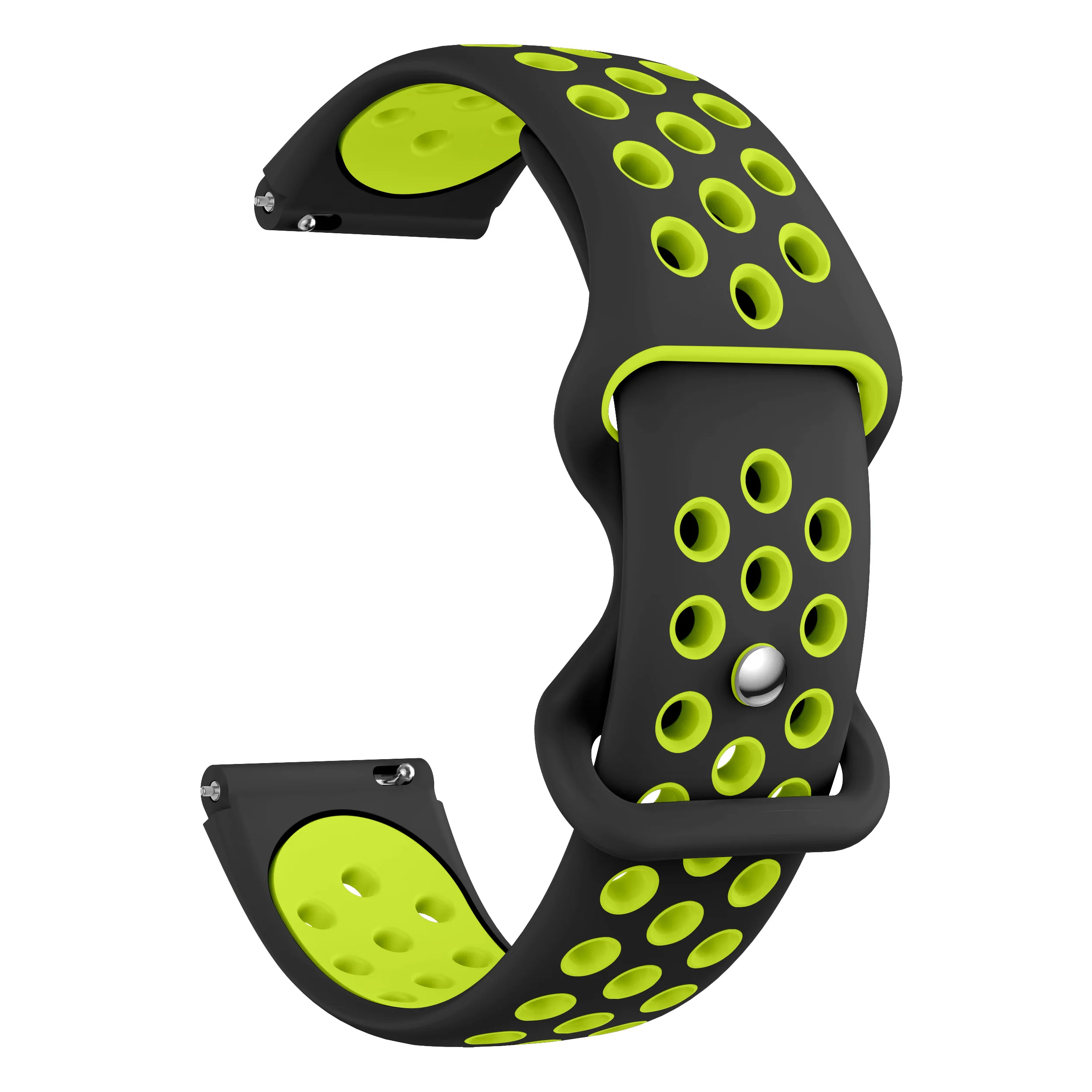 Two-Tone Round Hole Sport Breathable 18mm Band with 8-Shaped Buckle
