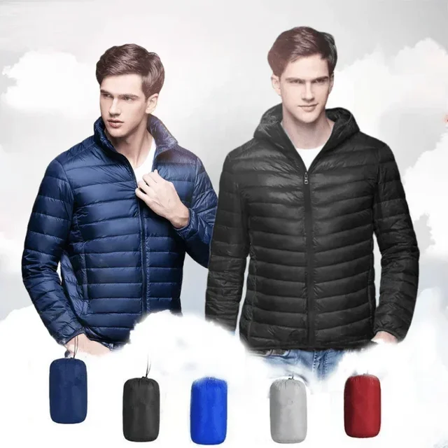 UETEEY 2023 Autumn Winter White Duck Down Jacket Men Light weight Warm Waterproof Casual Outdoor Portable Male Puffer Coats