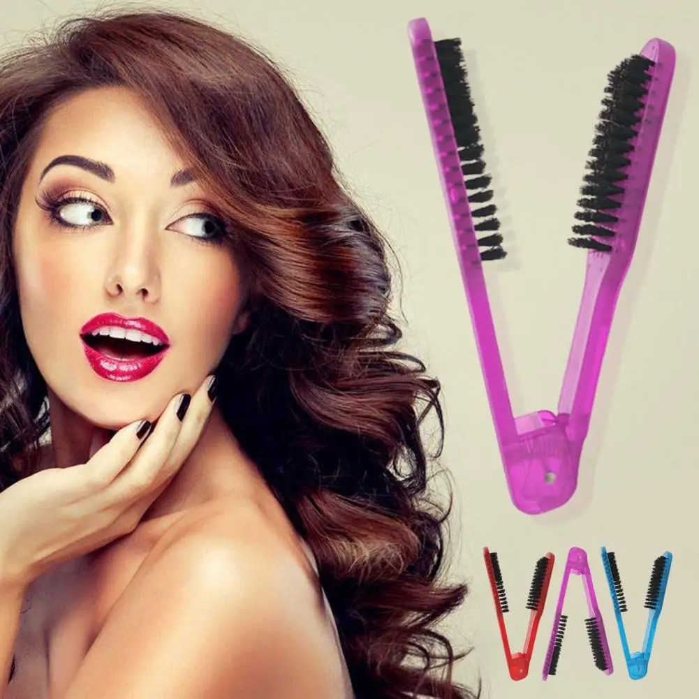 

Гребень для укладки волос V-образная двухсторонняя щетина антистатический полый расчесывающий женский выпрямитель для волос гребень для парикмахерской
