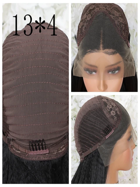 Water Wave Short Bob Cut Natural Black Color 13X4 Lace Front Synthetic Wig For Black Women Prepluck Hairline Cosplay Daily Party 6