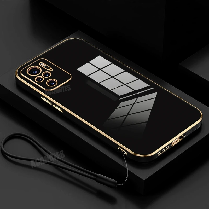 Luxury Plating Lanyard Silicone Phone Case - Elegant Back Cover