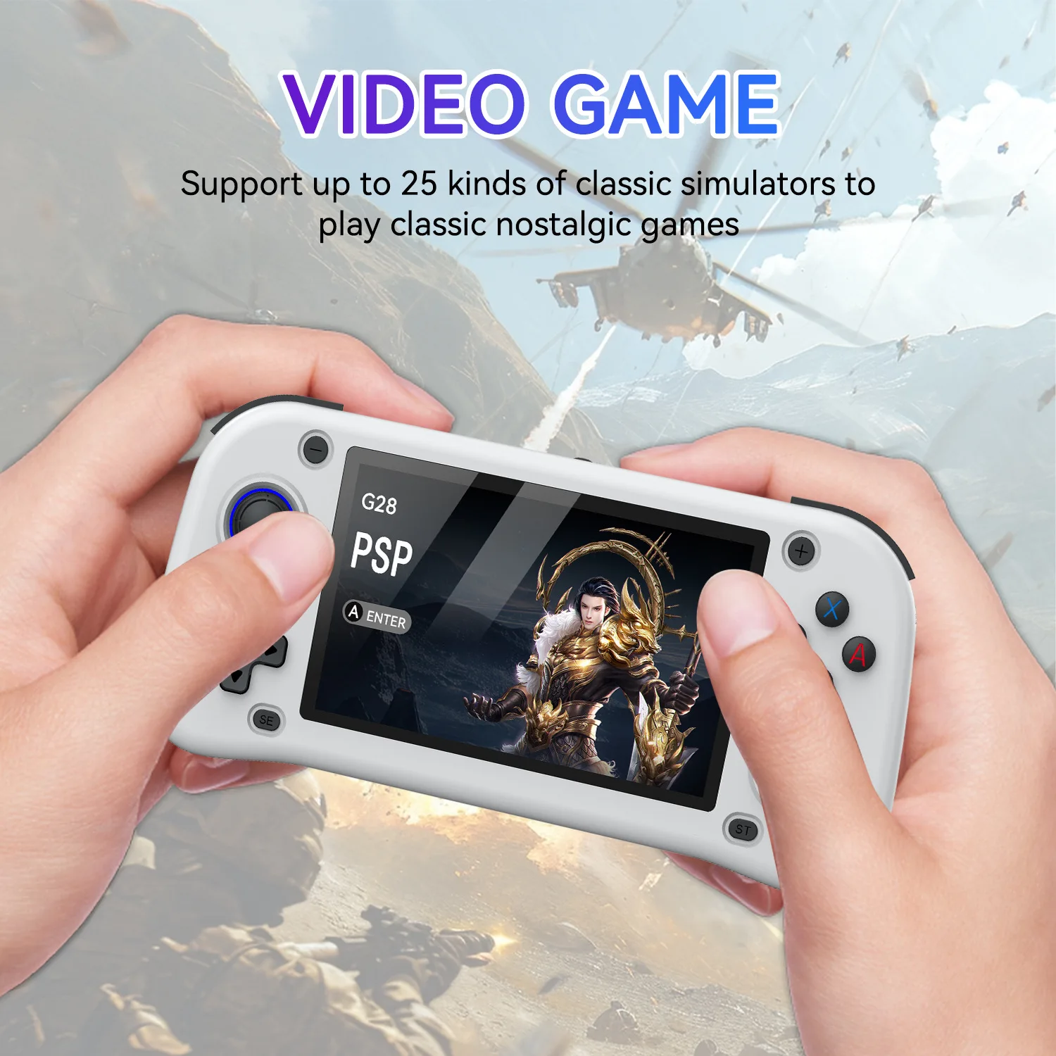2025 128GB G28 Retro Handheld Video Game Console Linux System 4.3 Inch MIPI Screen Portable Pocket Video Player 64GB Games