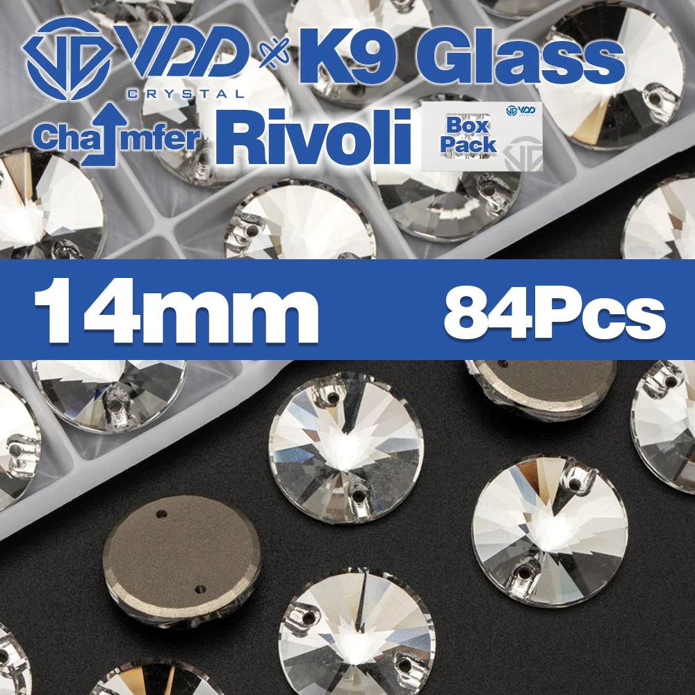 Vdd Großhandel hochwertige k9 Glas auf Strass Kristall Fase Box-verpackt Nähen klar Flatback Stein Kleidungs stück Dekoration nähen – Detail 25