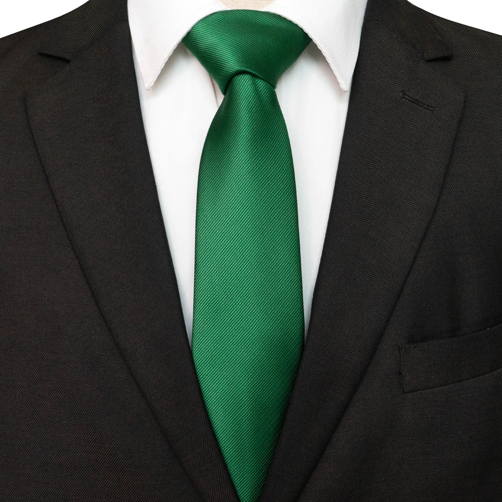 JEMYGINS New Green Solid Silk Ties for Men 7cm Blue Necktie Shirt Accessories Wedding Gift Man's Office Gravatas neck tie