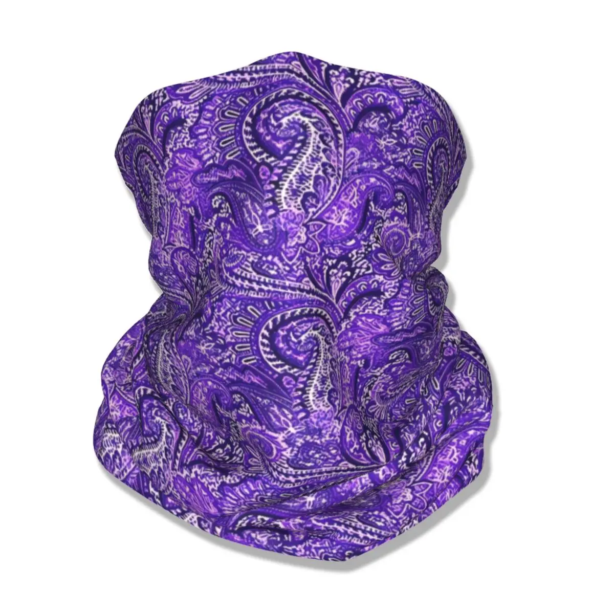 Purple Paisley Bandana Neck Gaiter Printed Bohemia Mask Scarf Multi-use Headband Riding for Men Women Adult Breathable