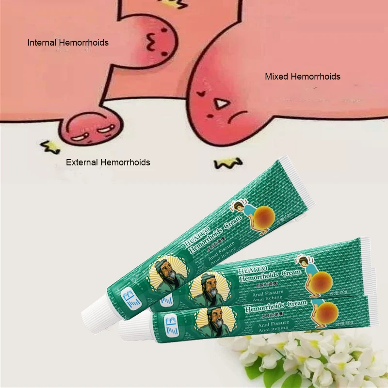 

5Pcs 20g Hua Tuo Hemorrhoids Ointment Plant Herbal Materials Powerful Hemorrhoids Cream Internal Piles External Anal Treatment