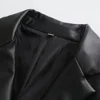 PB&ZA 2023 Autumn/Winter New Unisex Fashion Versatile Commuter Loose fitting PU Faux Leather Suit Coat Leather Coat 3