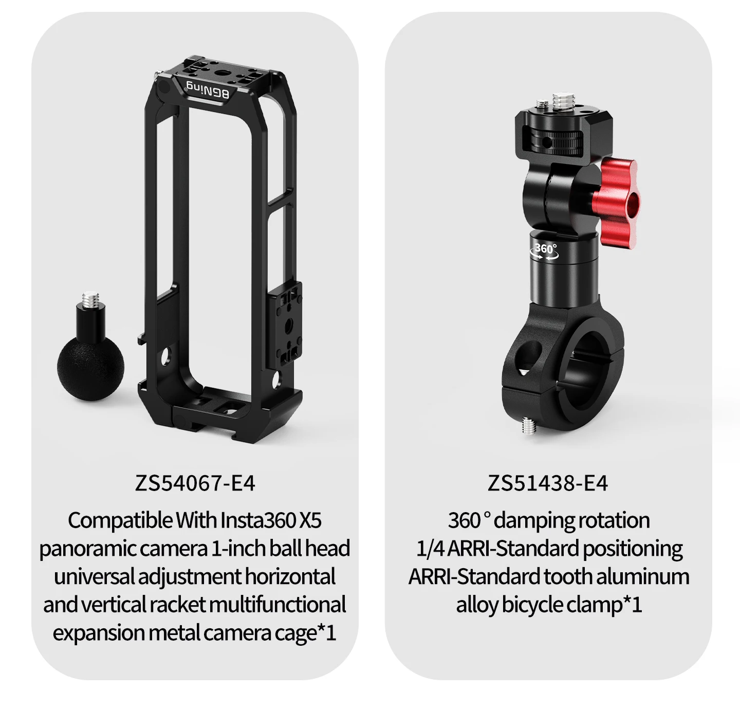 Schützender Metallrahmen für Insta360 X5 Magnethalterung Fast Swap Kamerakäfig Horizontale vertikale Motorrad-Fahrrad-Vlogging-Halterung – Detail 32