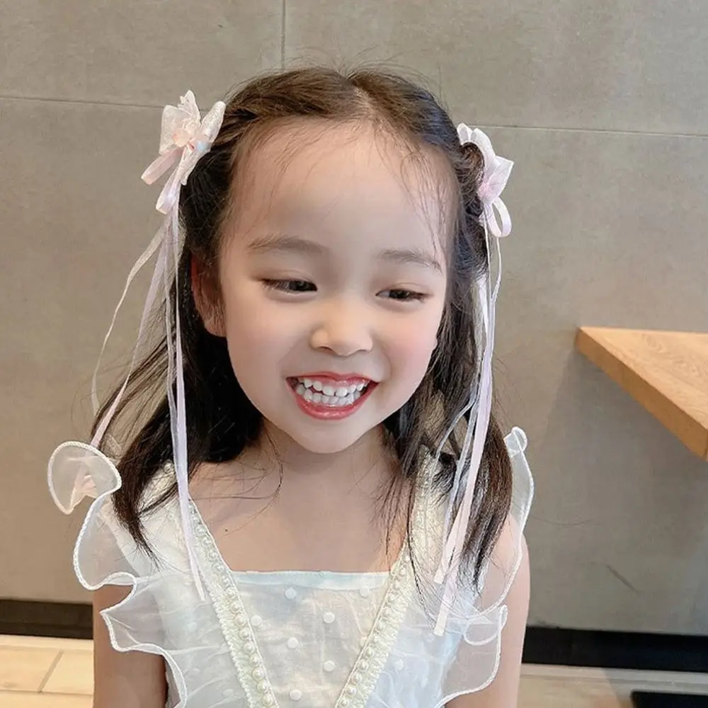 

Lovely Sweet Headdress Bow Barrettes Ribbon Rabbit Girl Hairpin Headwear Children Hair Accessory Chinese Style Hair Clip