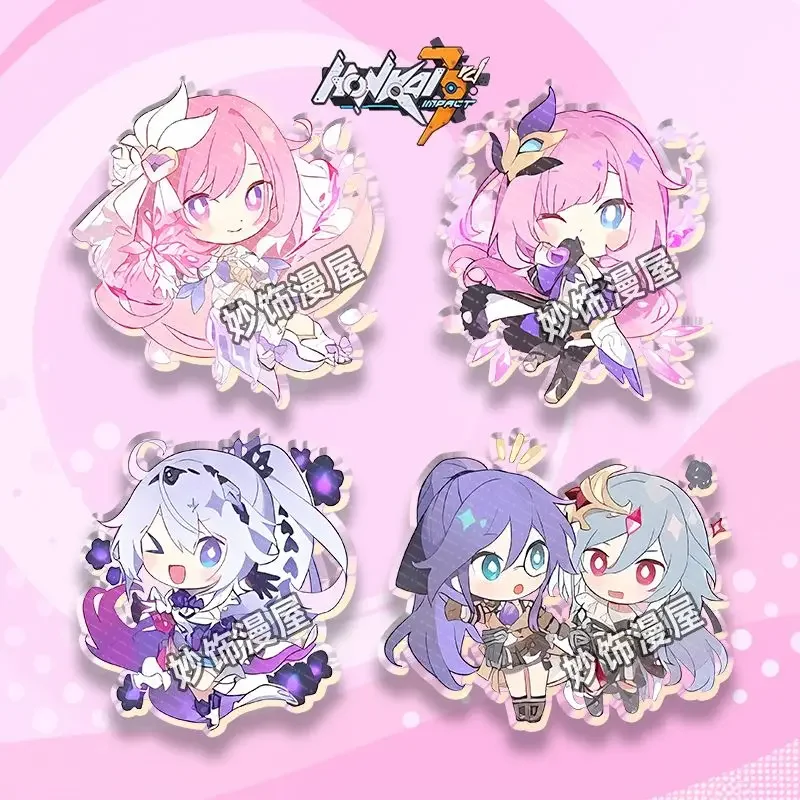 

KeyChain Men Honkai Impact 3 Key Chain Women Elysia Acrylic Key Ring Kiana Pendant Fuhua Party Friend Gift Theresa Anime Jewelry