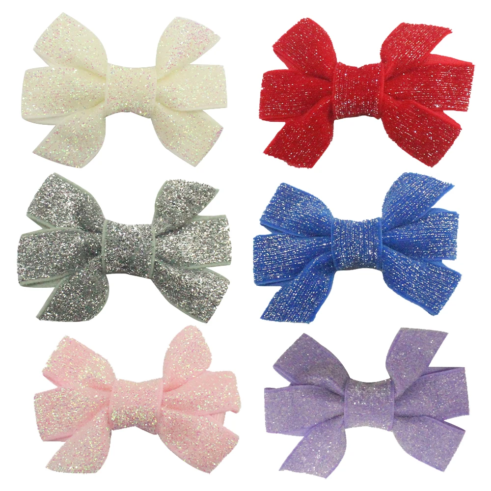 1/6Pcs Fashion Baby Hair Accessories For Kids Bowknot Hair Clips For Cute Girls Colorful Bows Clip Hairpin Hair Accessories Set 2
