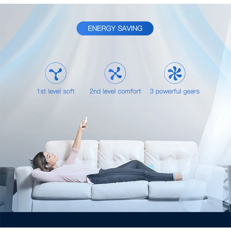 36 42 52 56 Inch Ceiling Fan LED Ceiling Fan Lights LED Fan Light 3 Speed Adjustable Remote Control for Bedroom Living Room