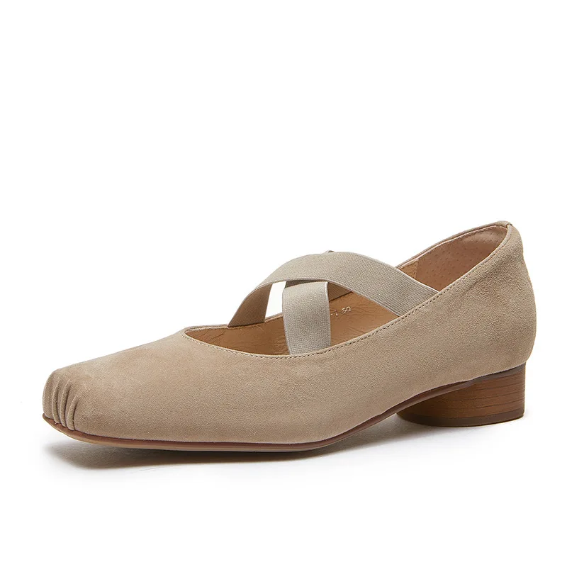 L2504  Susde Leather Solid Elegant Ballet Flats Women Shoes 2025 Spring Style Women Shoes 2