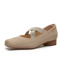L2504  Susde Leather Solid Elegant Ballet Flats Women Shoes 2025 Spring Style Women Shoes 2