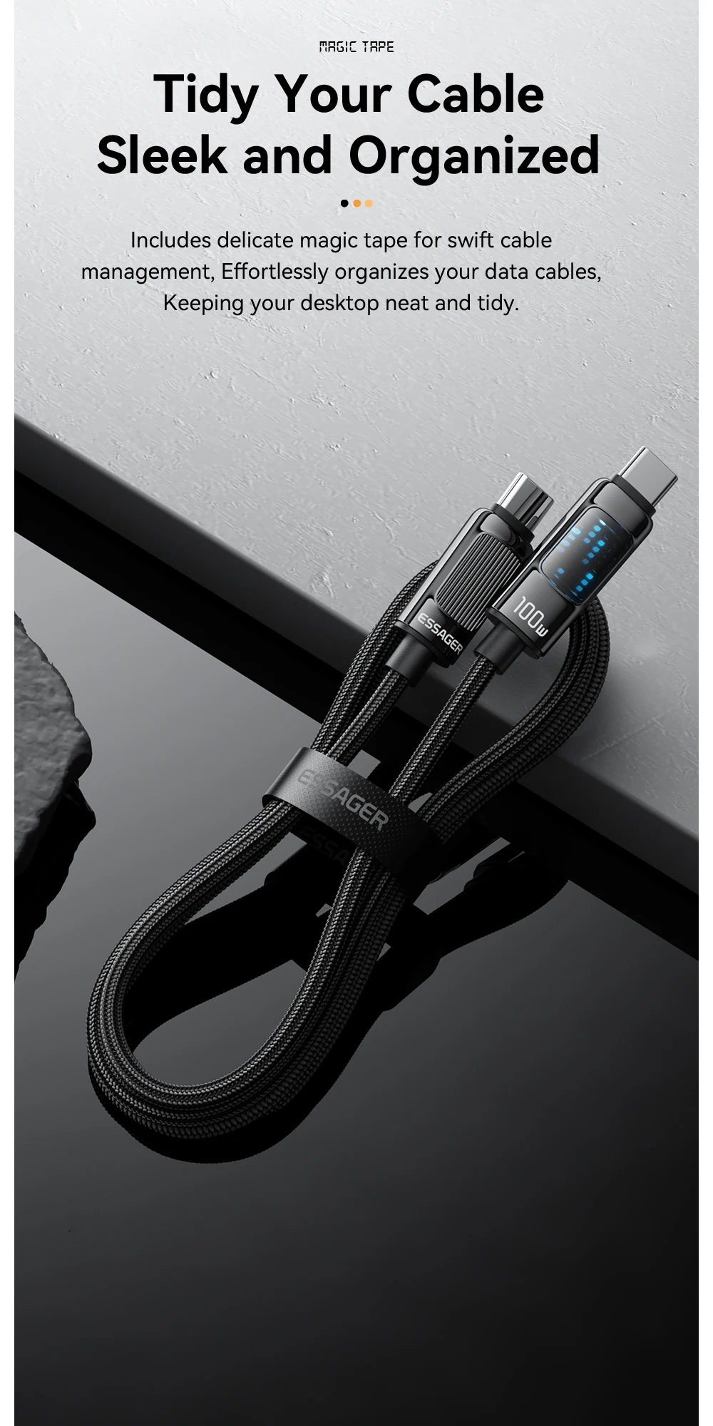 100W USB Type C To USB C Cable For Xiaomi Samsung PD 5A Fast Charging Cable For