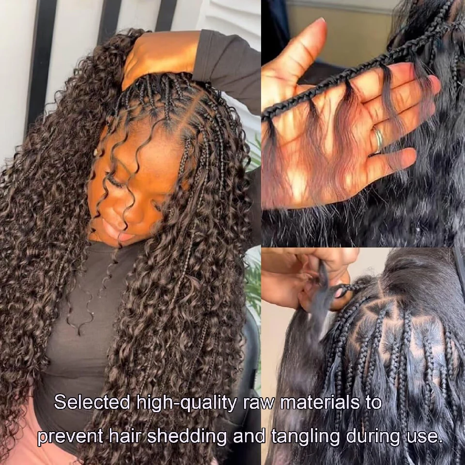12A 100% Human Braiding Hair for Boho Braids Burmese Curly Spiral Curly Ends Bulk Bohemian Knotless Bundles No Weft Extensions 5