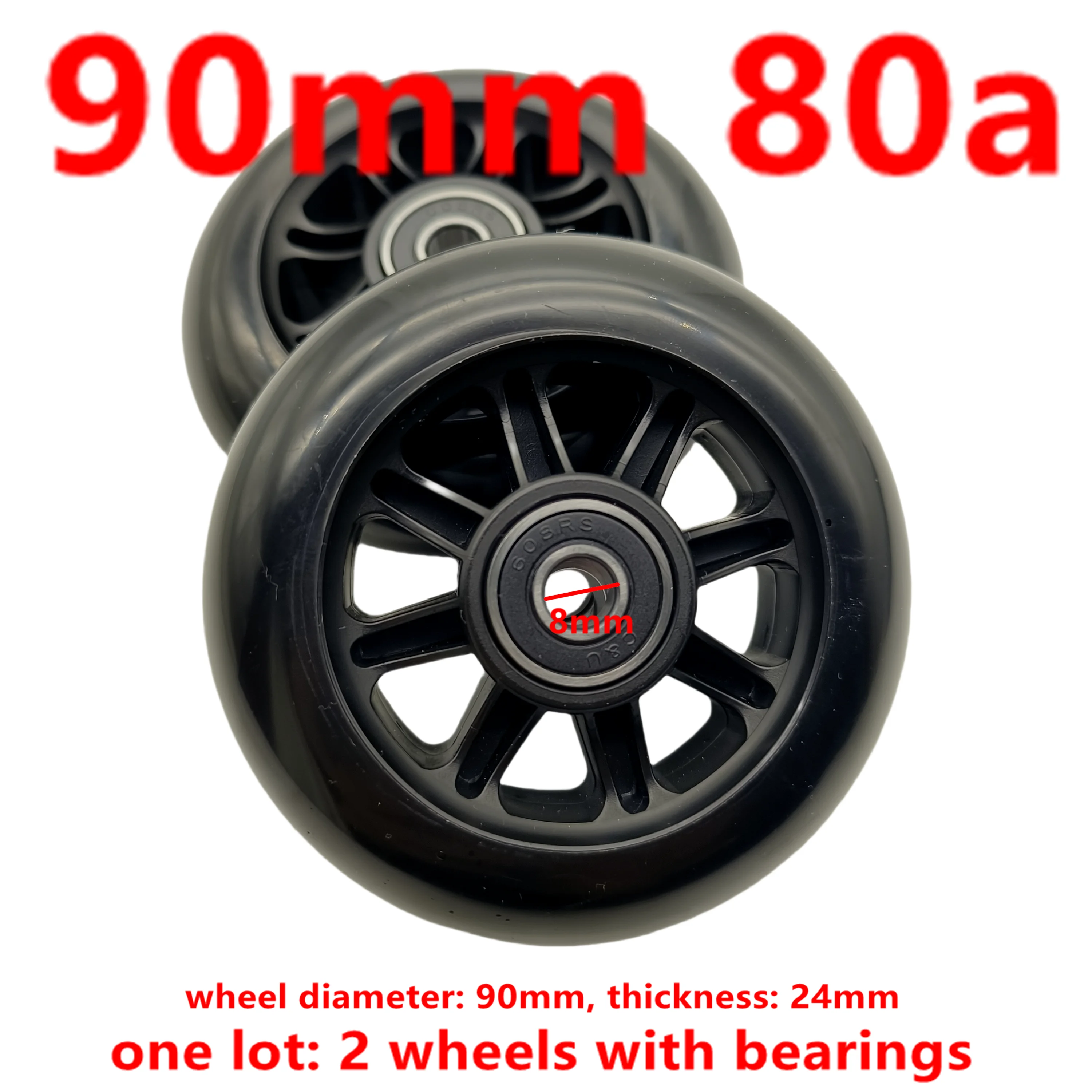 Premium Scooter Accessories: Versatile Skate Wheels, 2-Pack