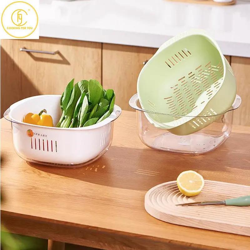 Drain Basket Vegetable and Fruit Multi-Functional Plastic Washing Basket