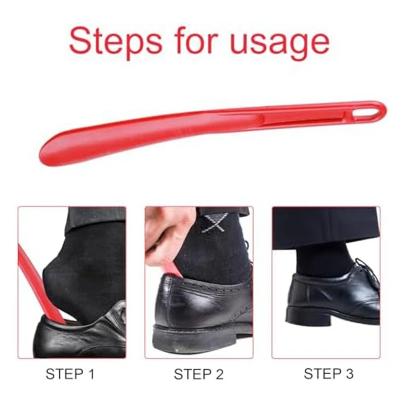 신발뿔-25 cm-짧은 손잡이-매우 안정적-걸이식 구멍 포함-인체 공학적 모양-남성, 여성, 노인에 적합