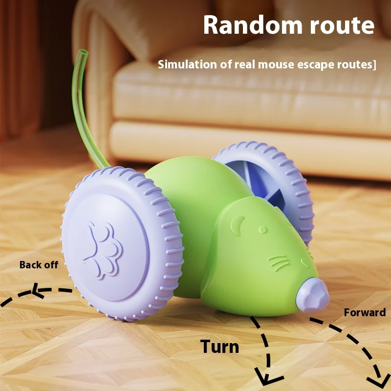 Electric Mouse Car Pet toys Interactive Cat Toy Rechargeable Automatic Teaser with Intelligent Obstacle Avoidance Pet Products 3