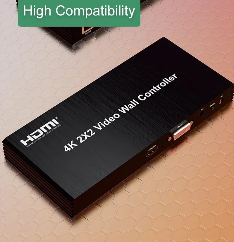 4K 2x2 비디오 월 컨트롤러 TV 스플라이서 1x2 1x3 1x4 DVI HDMI 멀티 스크린 스플라이싱 TV 월 프로세서 180도 가능 °   플립 엣지 조정