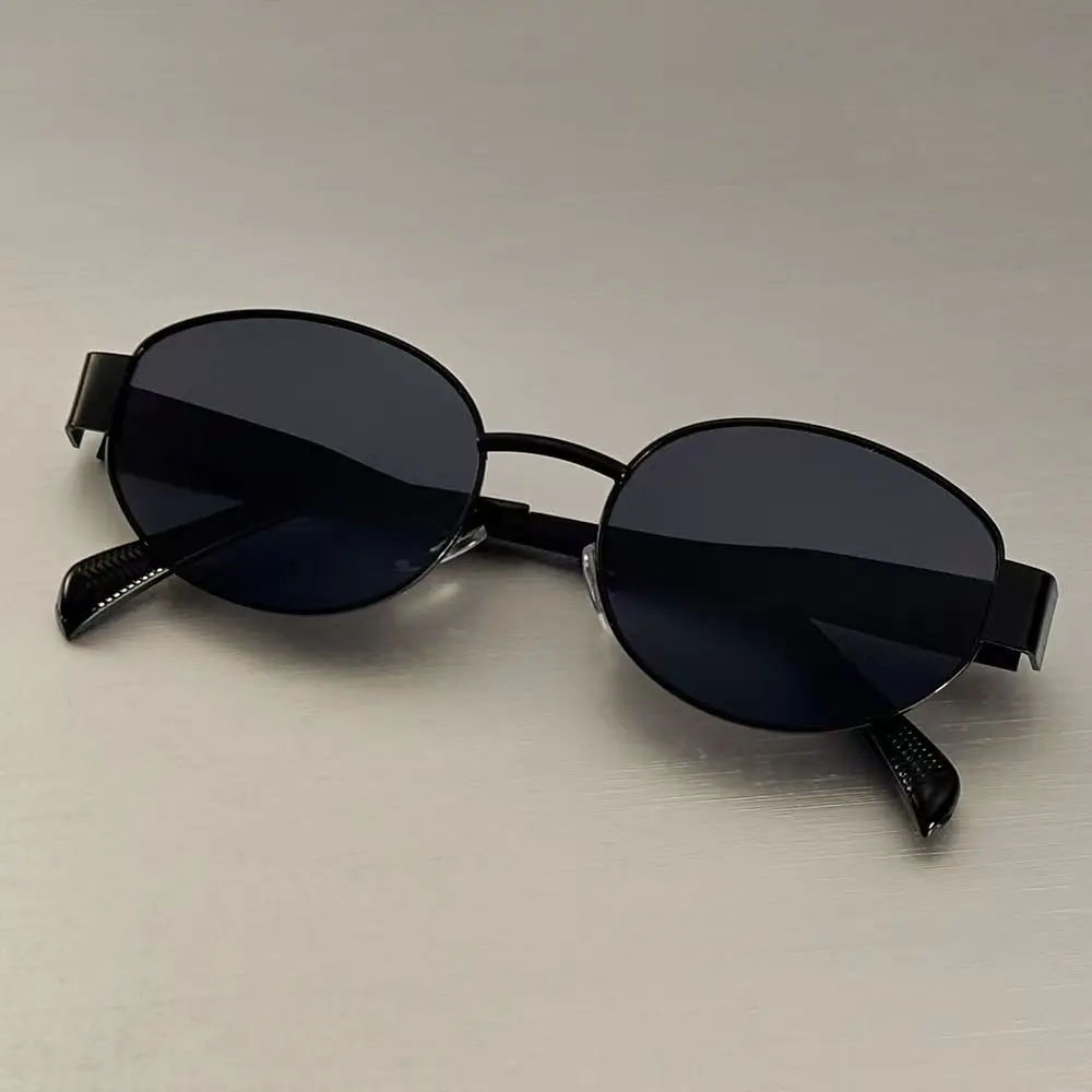 New Oval Sunglasses for Women Men Trendy Metal Frame Sun Glasses Classic Shades Casual Eyewear - Image 4